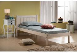 3ft Single Rio White Washed Wood Painted Shaker Style Bed Frame 2